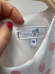Vorschaubild 5 von festliches Kleid Kinder Gr. 116 weiß Punkte elegant ärmellos