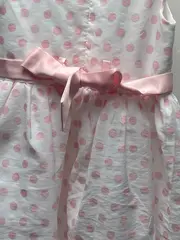 Vorschaubild 3 von festliches Kleid Kinder Gr. 116 weiß Punkte elegant ärmellos