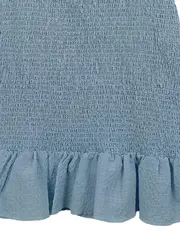 Vorschaubild 3 von Damen Freizeitkleid L Blau Feminin mit Puffärmeln & Rüschen