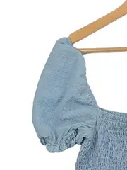 Vorschaubild 4 von Damen Freizeitkleid L Blau Feminin mit Puffärmeln & Rüschen