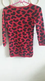 Vorschaubild 3 von Damen Pullover Rot Grafisch Gr. 34/XS Modal Wolle