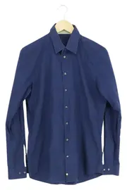 Vorschaubild 1 von Business Hemd Herren Gr. 46/S Blau Langarm Elegant Klassisch Baumwolle