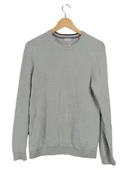 Vorschaubild 1 von Herren Pullover Grau L Casual Baumwolle Strukturmuster