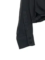 Vorschaubild 2 von Damen Bluse Schwarz Gr. 38/M Elegant Langarm