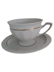 Vorschaubild 1 von Teetasse mit Untertasse Weiß Klassisch Porzellan