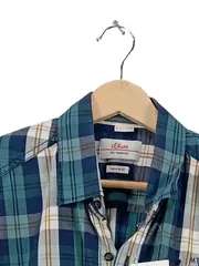 Vorschaubild 2 von Herren Freizeithemd Kariert Langarm Regular Fit Gr. M Blau Grün