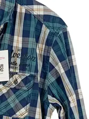 Vorschaubild 3 von Herren Freizeithemd Kariert Langarm Regular Fit Gr. M Blau Grün