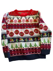 Vorschaubild 1 von Thread Family Weihnachtspullover Kinder Gr. 110 Rentier Ho Ho Ho