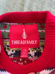 Vorschaubild 3 von Thread Family Weihnachtspullover Kinder Gr. 110 Rentier Ho Ho Ho