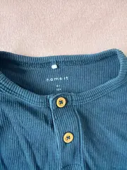 Vorschaubild 3 von Langarmshirt Henley Jungen Gr. 104 Petrol Rippstrick Baumwolle