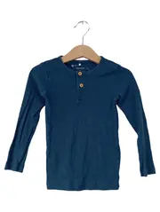 Vorschaubild 1 von Langarmshirt Henley Jungen Gr. 104 Petrol Rippstrick Baumwolle