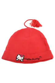 Vorschaubild 1 von Kinder Mütze Rot Hello Kitty Gr. 122/128 (6-8Y) Casual Bommel Stickerei