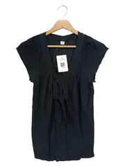 Vorschaubild 1 von Bluse Damen Gr. 34/XS Schwarz Klassisch Elegant Schleife