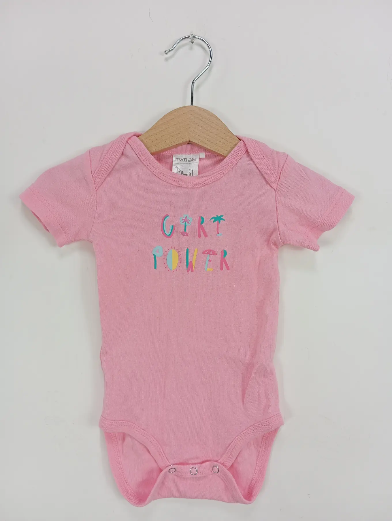 POCO PIANO Baby Body Mädchen Girl Power Rosa Gr. 62/68 Baumwolle