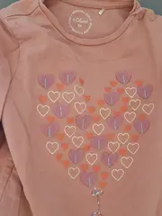 Vorschaubild 2 von Langarmshirt Mädchen Rosa Herz Applikation Baumwolle Gr. 86