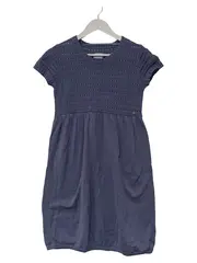 Vorschaubild 1 von Kinder Freizeitkleid Gr. 146 Lila Casual Strickkleid Lochmuster