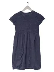 Vorschaubild 2 von Kinder Freizeitkleid Gr. 146 Lila Casual Strickkleid Lochmuster