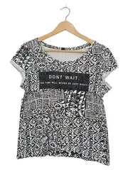 Vorschaubild 1 von Damen T-Shirt Ethno Muster Kurzarm Mehrfarbig Gr. S