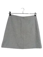 Vorschaubild 2 von Damen A-Linienrock Grau Gr. 40 Wolle Midirock Meliert Business