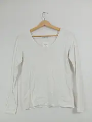 Vorschaubild 2 von EDC Damen Langarmshirt Basic Weiß Gr. 40/L Langarm
