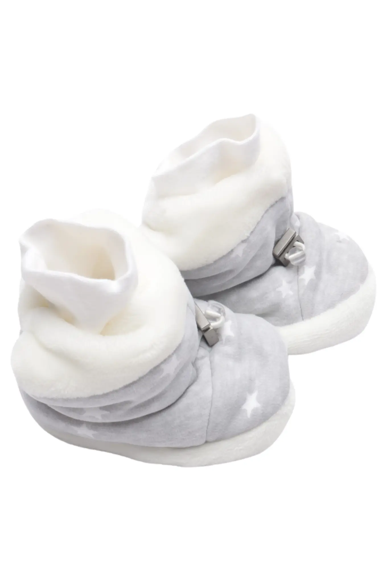 STERNTALER Baby Stiefel Krabbelschuhe Sterne Fellbesatz Grau Weiß Gr. 20