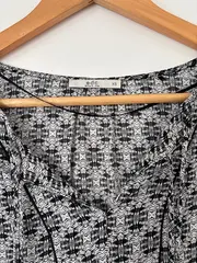 Vorschaubild 5 von Damen Bluse Ethno Muster 3/4 Arm Viskose Schwarz Gr. XS