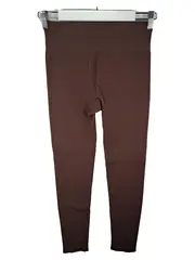 Vorschaubild 2 von Damen Leggings Braun Rippstrick High-Waist Sportleggings Größe S