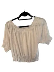 Vorschaubild 5 von Damen Bluse Kurzarm Raffungen Beige Gr. M Freizeit Polyester