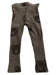 Vorschaubild 2 von Kinder Leggings Gr. 92 Grau Bärenmuster Rippstrick