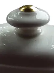 Vorschaubild 4 von Dekoschale mit Deckel Porzellan Weiß Gold Klassisch