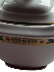 Vorschaubild 3 von Dekoschale mit Deckel Porzellan Weiß Gold Klassisch