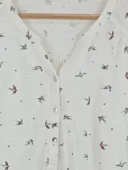 Vorschaubild 4 von Damen Langarmshirt Gr. 42 Weiß Casual mit Vogel Motiv