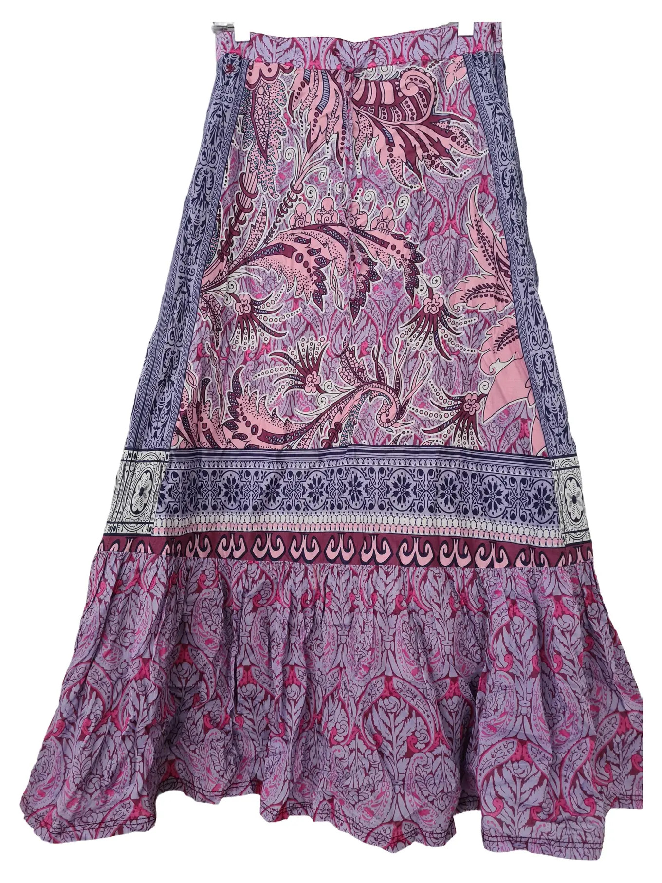 EDC BY ESPRIT EDC Damen Faltenrock 34 Lila Florales Muster Bohemian Maxirock