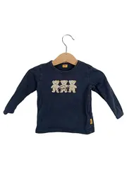 Vorschaubild 1 von Kinder Langarmshirt Blau Gr. 68 mit Teddybär Applikation Casual
