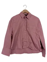 Vorschaubild 1 von Damen Hemdbluse Rosa Gr. 36/S Casual Langarm Uni