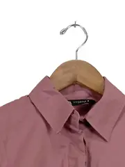 Vorschaubild 2 von Damen Hemdbluse Rosa Gr. 36/S Casual Langarm Uni