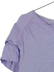 Vorschaubild 4 von Damen Bluse V-Ausschnitt Lila Viskose Gr. XL Kurzarm