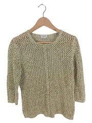 Vorschaubild 1 von Damen Strickpullover Gold Gr. 30-40 Modisch Lochmuster