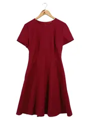 Vorschaubild 1 von Damen Businesskleid Gr. 38 Rot Elegant Kurzarm