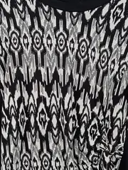Vorschaubild 2 von Taifun Damen T-Shirt Gr. 42/XL Schwarz Weiß Grafisch Muster Casual