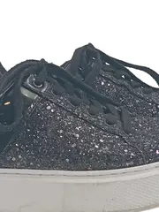 Vorschaubild 3 von Damen Sneaker low Gr. 41 Schwarz Glitzer Modisch Plateau Schuhe