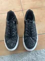 Vorschaubild 2 von Damen Sneaker low Gr. 41 Schwarz Glitzer Modisch Plateau Schuhe