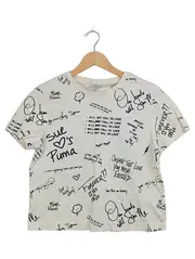 Vorschaubild 1 von x Sue Tsai Damen T-Shirt Gr. L Beige Allover Print Streetwear