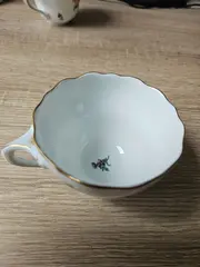 Vorschaubild 4 von Tasse Unterteller Porzellan Klassisch Blumenmuster Weiß 200ml