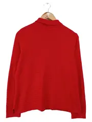 Vorschaubild 2 von Damen Pullover Gr. 42/L Rot Klassisch Casual Langarm Strukturmuster