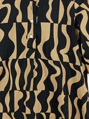 Vorschaubild 4 von Damen Blusenkleid Gr. 36/S Mehrfarbig Modern Baumwolle Muster