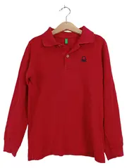 Vorschaubild 1 von Kinder Poloshirt Langarm Rot Gr. 134 Baumwolle Casual