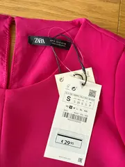 Vorschaubild 4 von Damen Freizeitkleid Gr. 36/S Pink Langarm mit Schleife