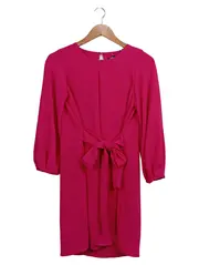 Vorschaubild 1 von Damen Freizeitkleid Gr. 36/S Pink Langarm mit Schleife