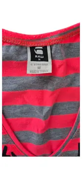 Vorschaubild 2 von Damen T-Shirt Gr. M Gestreift V-Ausschnitt Pink Grau